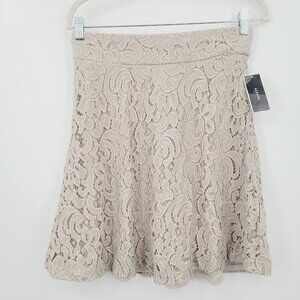 Alfani Lace Skater Skirt in Beige 2P